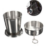 Stainless Steel Camping Folding Cup Traveling Outdoor Camping Hiking Mug Portable Collapsible Cup S 60ML