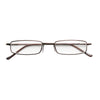 Reading Glasses Metal Spring Foot Portable Presbyopic Glasses with Tube Case +1.50D(Brown )