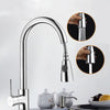 Kitchen Pull-out Faucet Hot And Cold Home 304 Stainless Steel Retractable Rotating Faucet