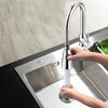 Kitchen Pull-out Faucet Hot And Cold Home 304 Stainless Steel Retractable Rotating Faucet, Style:Stainless Steel Black