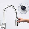 Kitchen Pull-out Faucet Hot And Cold Home 304 Stainless Steel Retractable Rotating Faucet, Style:Stainless Steel Black