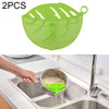2 PCS Leaf Shaped Rice Wash Gadget Noodles Beans Colanders Strainers Cleaning Tool, Size:10.5x14.5cm(Green)
