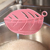 2 PCS Leaf Shaped Rice Wash Gadget Noodles Beans Colanders Strainers Cleaning Tool, Size:10.5x14.5cm(Pink)