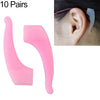 10 Pairs Glasses Non-slip Cover Ear Support Glasses Foot Silicone Non-slip Sleeve(Pink)