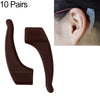10 Pairs Glasses Non-slip Cover Ear Support Glasses Foot Silicone Non-slip Sleeve(Brown)