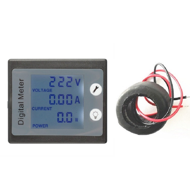 peacefair PZEM-011 AC Digital Display Multi-function Voltage and Current Meter Electrician Instrument, Specification:Host + Closed CT