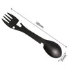 2 PCS  5 in 1 Multi-functional Outdoor Tools Stainless Steel Camping Survival EDC Kit Practical Fork Knife Spoon Bottle/Can Opener(Black)