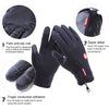 Cycling Gloves Full Finger Neoprene PU Breathable Leather Warm Winter Outdoor Sports Gloves(Blue)