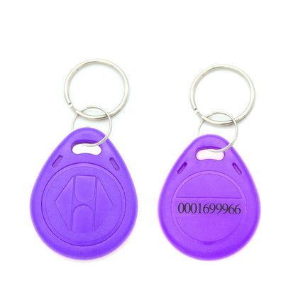 10 PCS 125KHz TK/EM4100 Proximity ID Card Chip Keychain Key Ring(Purple)