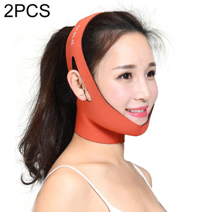 2 PCS Female Facial Care Lifting Firming Bandage(Orange)