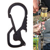 Outdoor Tools Carabiner  Hex Driver Bottle Opener Keychain Ring Climbing Accessories(Black)