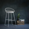 Simple High Stool Creative Casual Nordic Ring Cafe bBar Table and Chair, Size:High 45cm(Bright white)