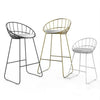 Simple High Stool Creative Casual Nordic Ring Cafe bBar Table and Chair, Size:High 65cm(Golden)