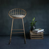 Simple High Stool Creative Casual Nordic Ring Cafe bBar Table and Chair, Size:High 65cm(Champagne Gold)