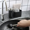 Soap Dispenser Kitchen Sink Steel Wire Ball Pot Brush Rag Storage Rack Set