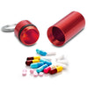 10 PCS Portable Sealed Waterproof Aluminum Alloy First Aid Pill Bottle with Keychain(Red)