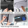 Car Sun Block Glasses Case Document Holder Car Plastic Frame Zipper Type Multi-Function Card Bag Storage Bag(Black)