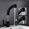All-Copper Body Pull-Out Hot & Cold Water Faucet Liftable Washbasin Universal Faucet(Black)