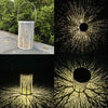 Outdoor Solar Wrought Iron Projection Lamp Hollow Wall Hanging Portable Garden Decorative Lamp, Style:Trunk