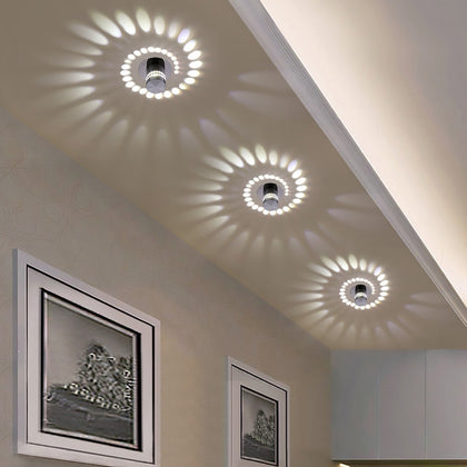 3W Modern Interior Creative Spiral Round Wall Lamp for Club, KTV, Corridor, Aisle, Background Wall Decoration Lamp Wall Mounted(Wa