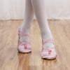 Crystal Satin Flower Decoration Dance Shoes Soft Sole Ballet Shoes Practice Dance Shoes For Children, Size: 29(PU Pink Bow)