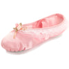 Crystal Satin Flower Decoration Dance Shoes Soft Sole Ballet Shoes Practice Dance Shoes For Children, Size: 30(Pink Bow Flower)