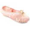 Crystal Satin Flower Decoration Dance Shoes Soft Sole Ballet Shoes Practice Dance Shoes For Children, Size: 30(Flesh Pink Bow Flower)