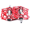 Bicycle Pedal Mountain Bike Aluminum Alloy Palin Pedal Non-Slip Bearing Pedal(901-2 Red)