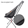 CLS Outdoor Folding Chair Heightening Portable Camping Fishing Chair(Black)
