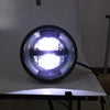 HONGPA Motorcycle Retro Headlights Modified Parts LED General Metal Headlights(Bright Black)