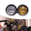 Motorcycle Retro Headlight CG125 Metal Universal Headlight Retro Dual Lamp(Black)