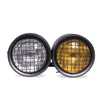 Motorcycle Retro Headlight CG125 Metal Universal Headlight Retro Dual Lamp(Black)