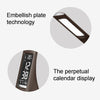 U2 5W 3-Level Dimmable LED Leather Texture Desk Lamp With Temperature/Clock/Calendar Display(Black)