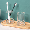 4 In 1 Bathroom Wash Set With Transparent Mouthwash Cup & Toothbrush Holder & Soap Dish & Soap Dispenser