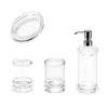 4 In 1 Bathroom Wash Set With Transparent Mouthwash Cup & Toothbrush Holder & Soap Dish & Soap Dispenser