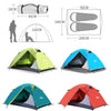 Hewolf 1572 Outdoor Supplies Double Camping Tent Picnic Rainproof Camping Mountaineering Equipment Tent(Orange)
