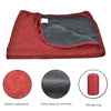 Mountaineering Field Camping Mat Warm Fleece Picnic Mat Office Sofa Air Conditioning Blanket(Wine Red)