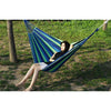 Thick Canvas Hammock Field Rollover Prevention Outdoor  Hammock Swing  260x150 With Stick (Blue Stripes)