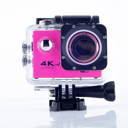 New WIFI Waterproof Action Camera Cycling 4K camera Ultra Diving  60PFS kamera Helmet bicycle Cam underwater Sports 1080P Camera(Pink)