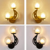 Bedroom Bedside Wall Lamp Indoor Background Wall Lamp Tri-color Light(6080 Golden Left)