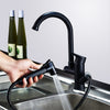 Kitchen Pull-Out Double Faucet Water Table Hot And Cold Water Faucet, Specification: Round Spray Pull
