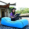 BB1832 Outdoor Portable Inflatable Bed Foldable Beach Air Sofa, Size: Medium: 145x70x35cm(Sky Blue)