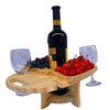 Outdoor Picnic Table Wooden Foldable Wine Rack(Wood Color)