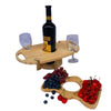 Outdoor Picnic Table Wooden Foldable Wine Rack(Wood Color)