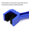 5 Set BG-7168 Bicycle And Motorcycle Cleaning Brush Three-Sided Chain Brush, Colour: Blue + Small Brush