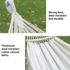 200x150cm Double Outdoor Camping Tassel Canvas Hammock with Stick(White )