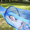 Outdoor Camping Anti-Mosquito Quick-Opening Hammock, Spec: Single (Blue+Sky Blue)