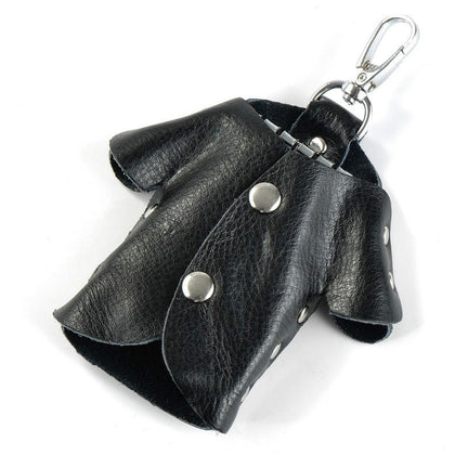 Car Key Wallet Holder Genuine Leather Unisex Key Organizer Bag(Black)