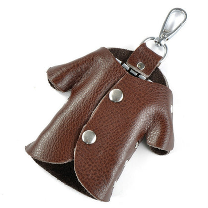 Car Key Wallet Holder Genuine Leather Unisex Key Organizer Bag(Coffee)