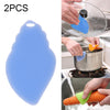 2 PCS Silicone Cleaning Brush Magic Dish Cleaning Sponges Pan Cleaner Brush(Blue)